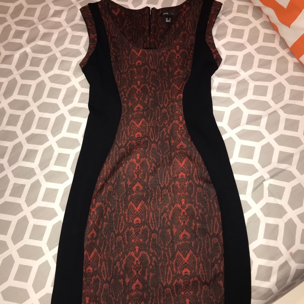 Mango Suit Snakeskin Silhouette Dress